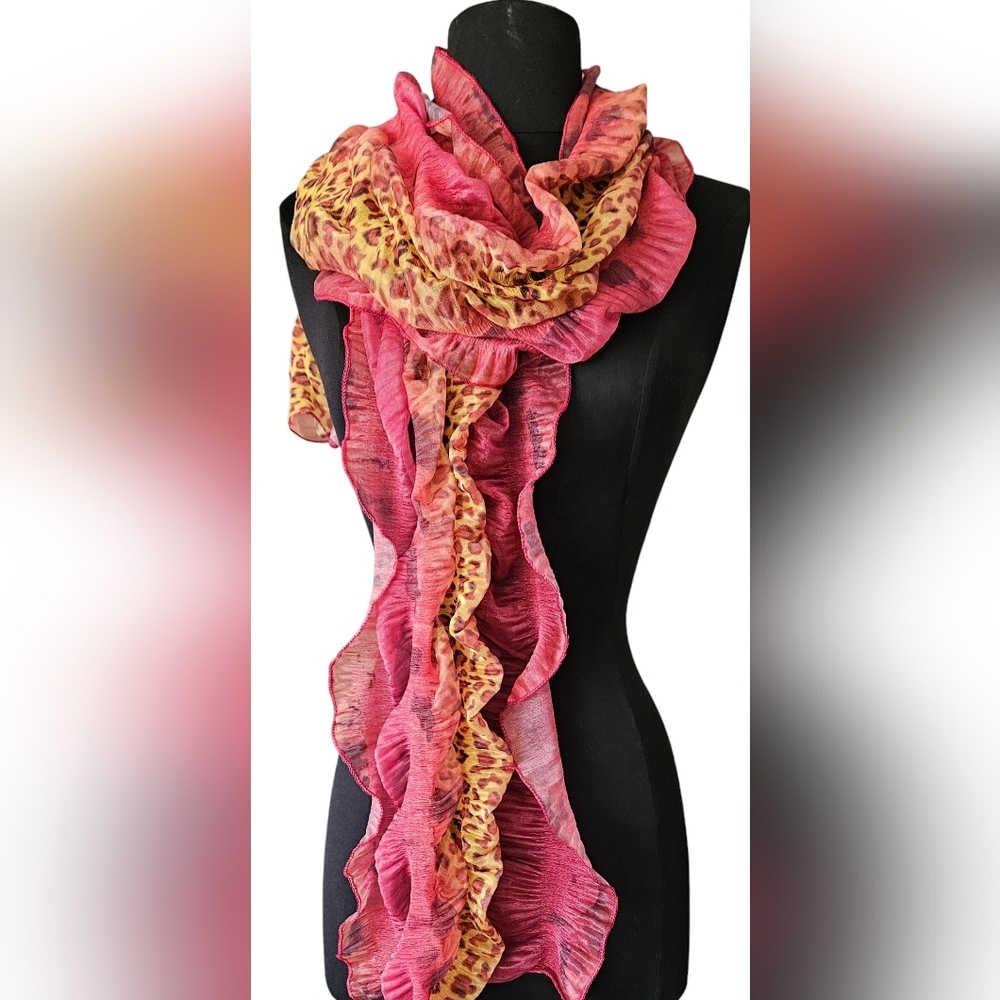 Ruffled Scarf Extra Long, 14"x 66"